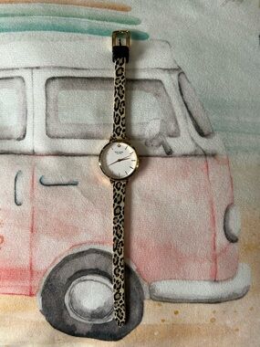 Kate Spade New York Leopard Print Silicone Band Strap Watch